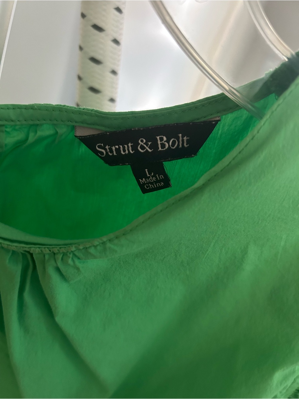 Strut and Bolt Green Ruffle Sleeve Cotton Top - Picture 2 of 5